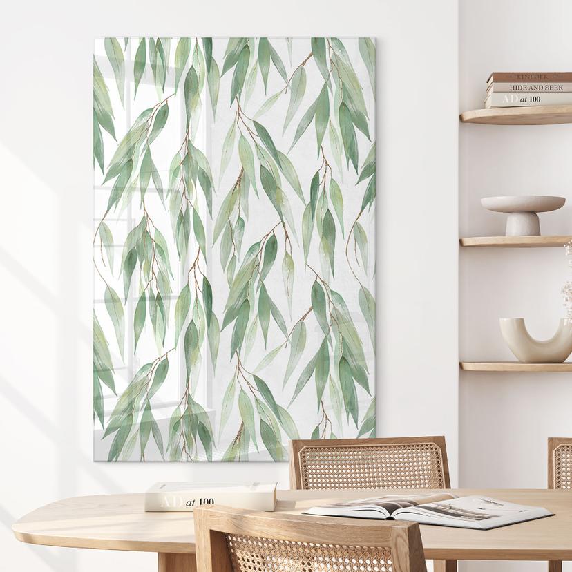 Acrylglas afbeelding Takken met groene bladeren - UN Designs