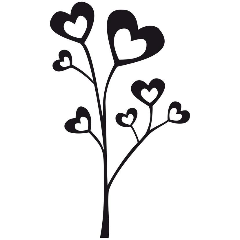 Sticker mural - Fleurs Coeur