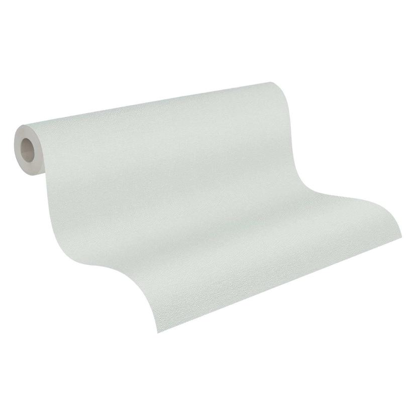 Papel pintado sencillo con aspecto de lino verde menta - Papel pintado no tejido texturado - liso y