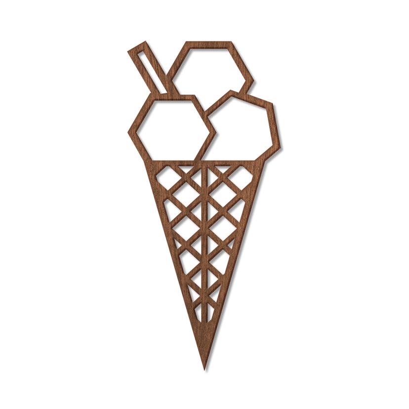 Decoro in legno origami - Gelato