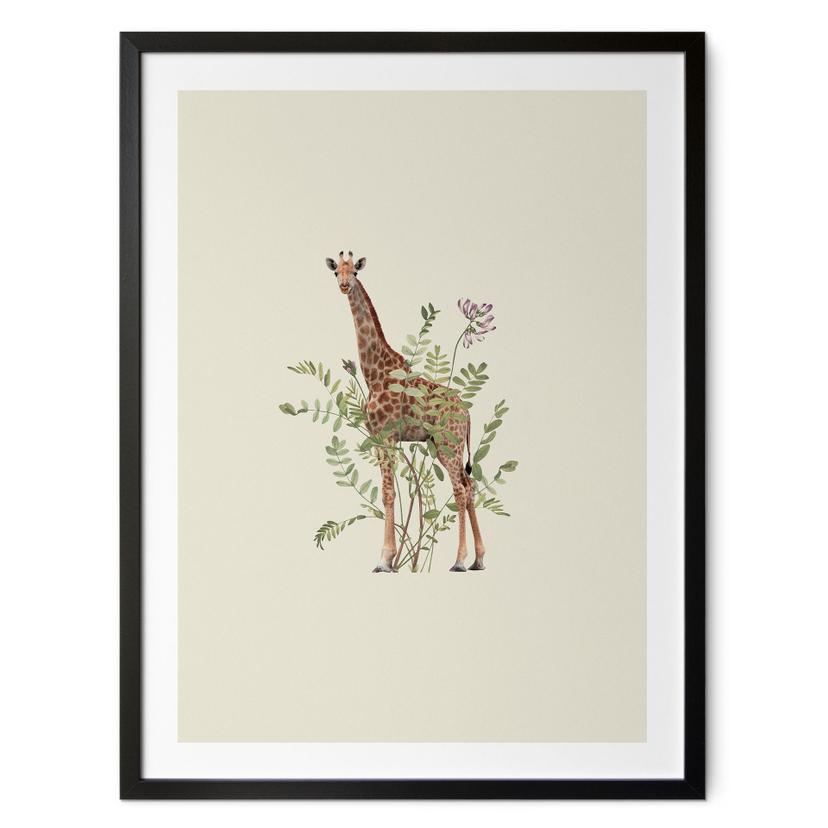 Póster Floral Jirafa - Frida Floral Studio