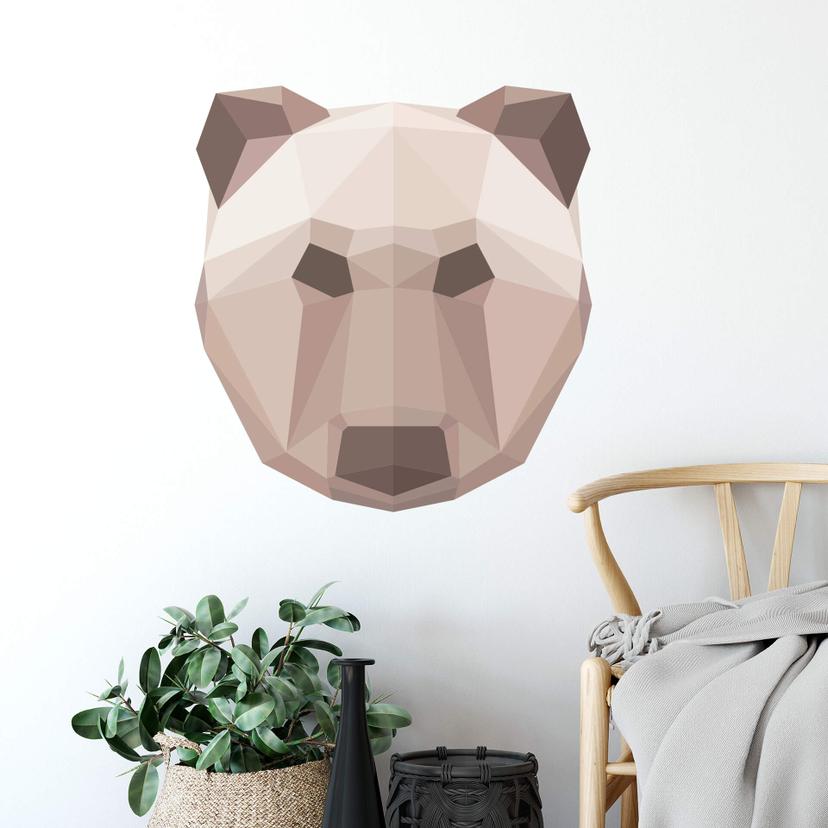 Sticker mural - Tête d'ours - Géométrique