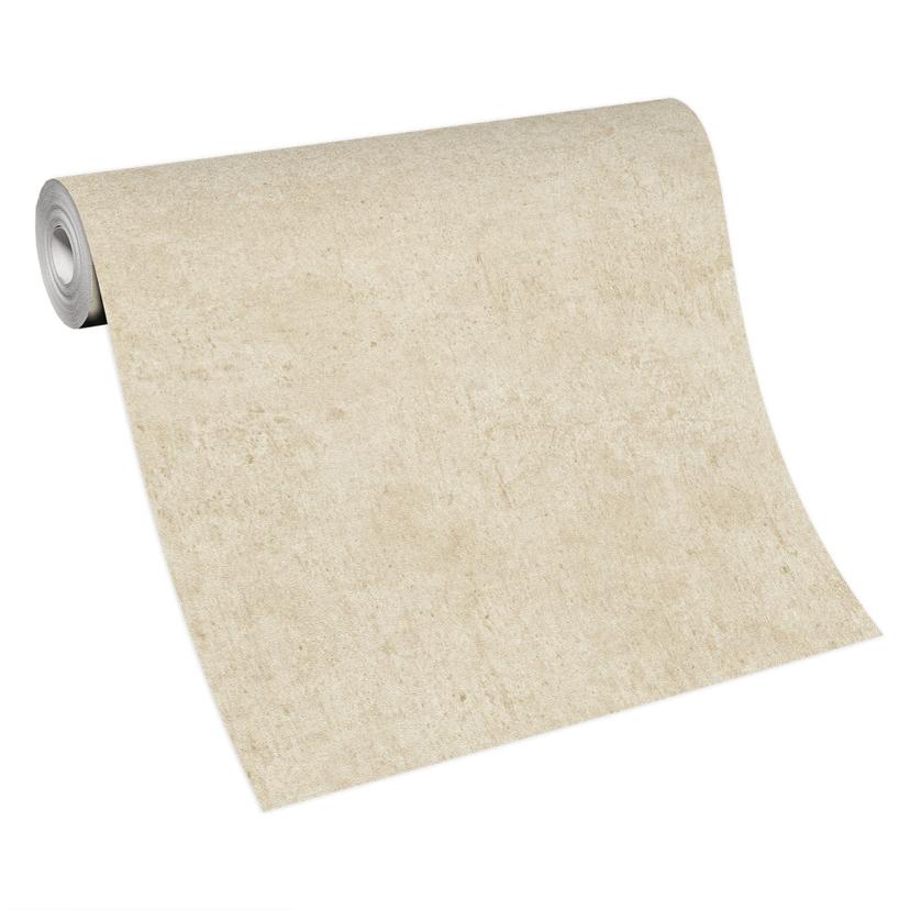 Papel pintado no tejido aspecto hormigón colores lisos en beige