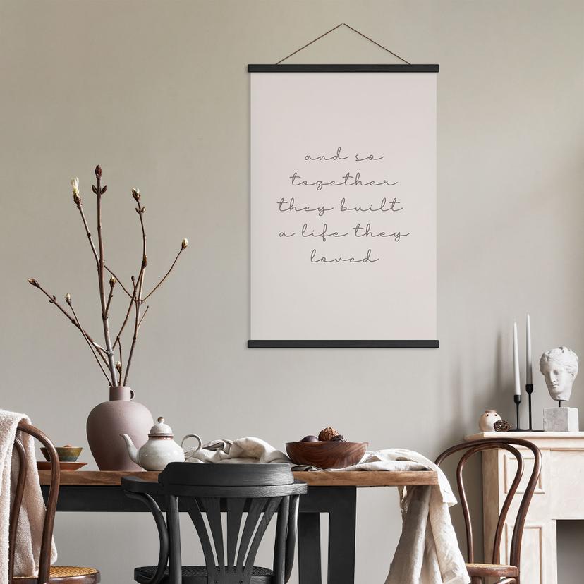 Stoffbild mit Liebesspruch - Together
