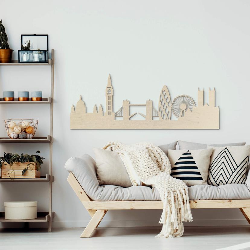 Chapa de madera de álamo artístico - Skyline London