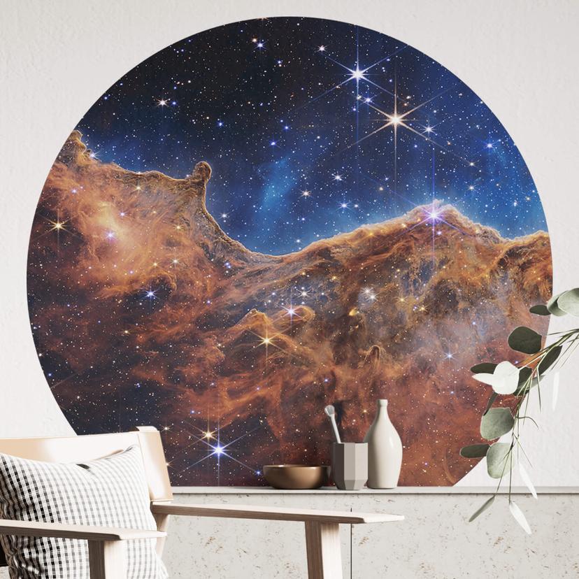 Vinilo decorativo de pared Telescopio James Webb - Nebulosa de Carina - Redondo
