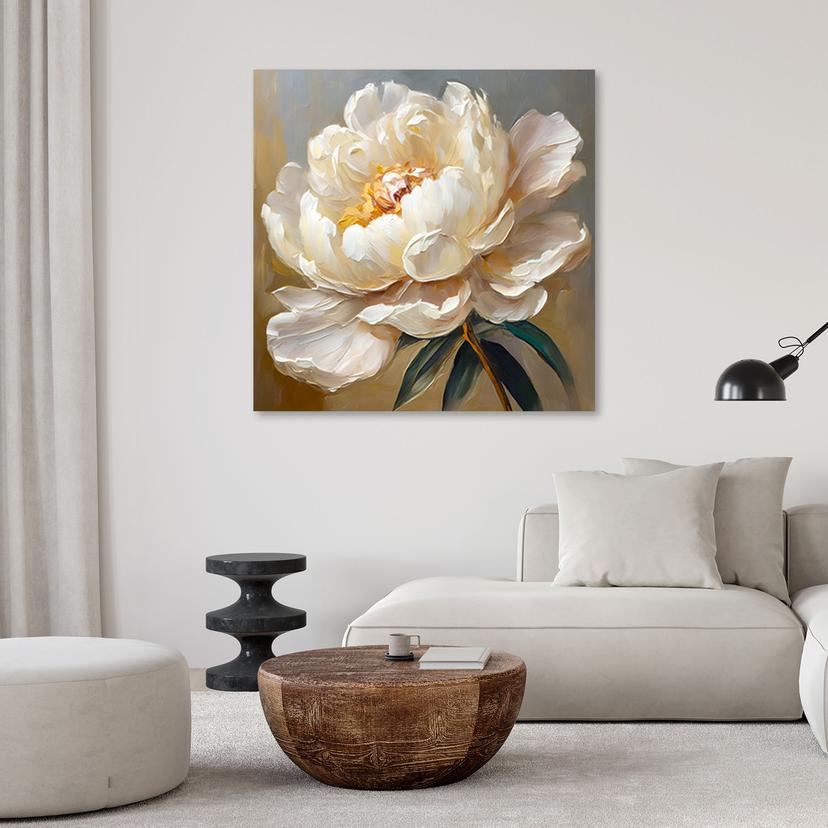 Stampa su tela, peonia stampata su tela