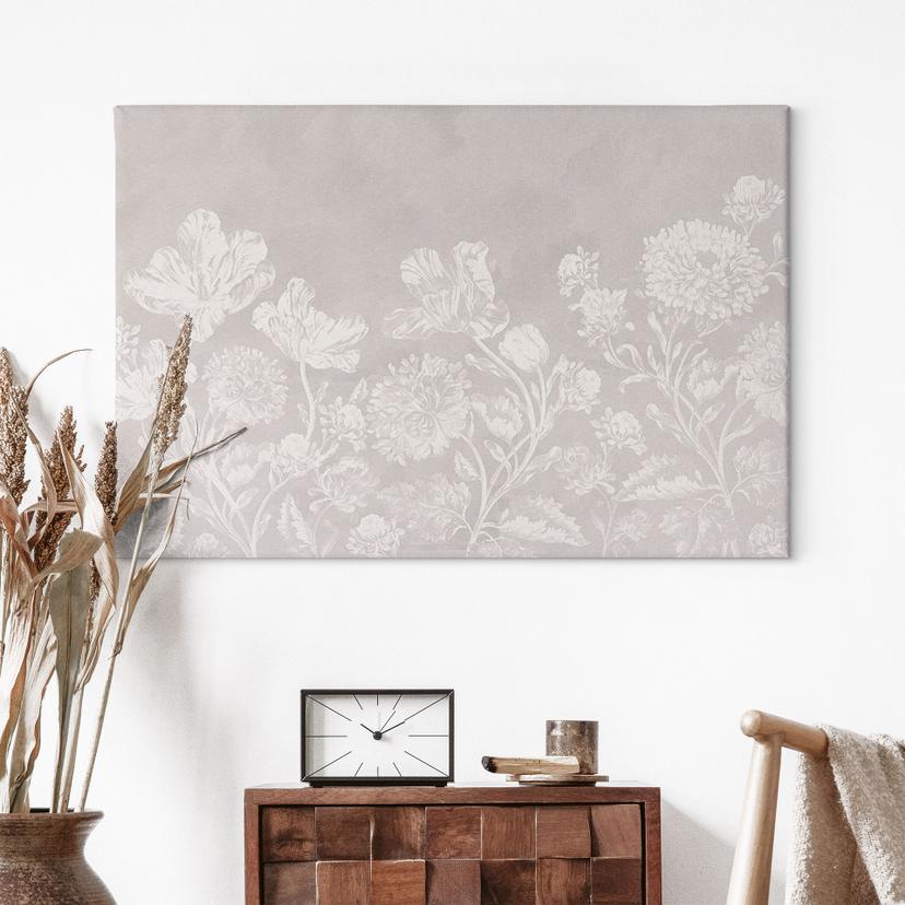 Stampe su tela con fiori selvatici in gesso beige - Bloomery Decor