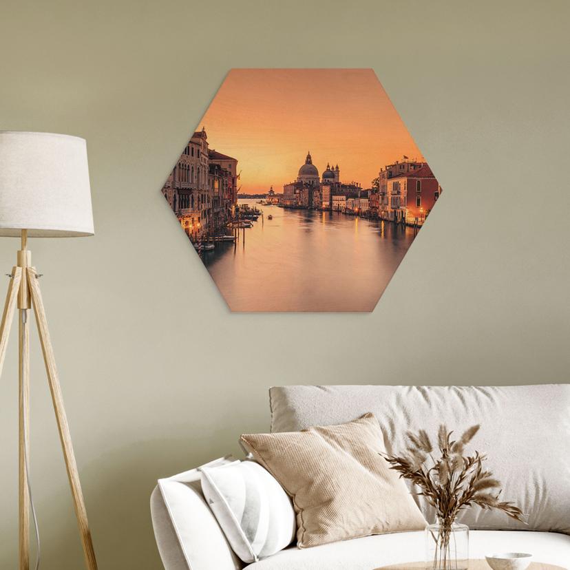 Esagono in legno Tramonto a Venezia - Zhang