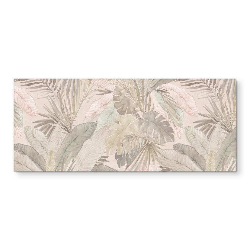 Rivestimento cucina con foglie tropicali nella giungla pastello - Bloomery Decor