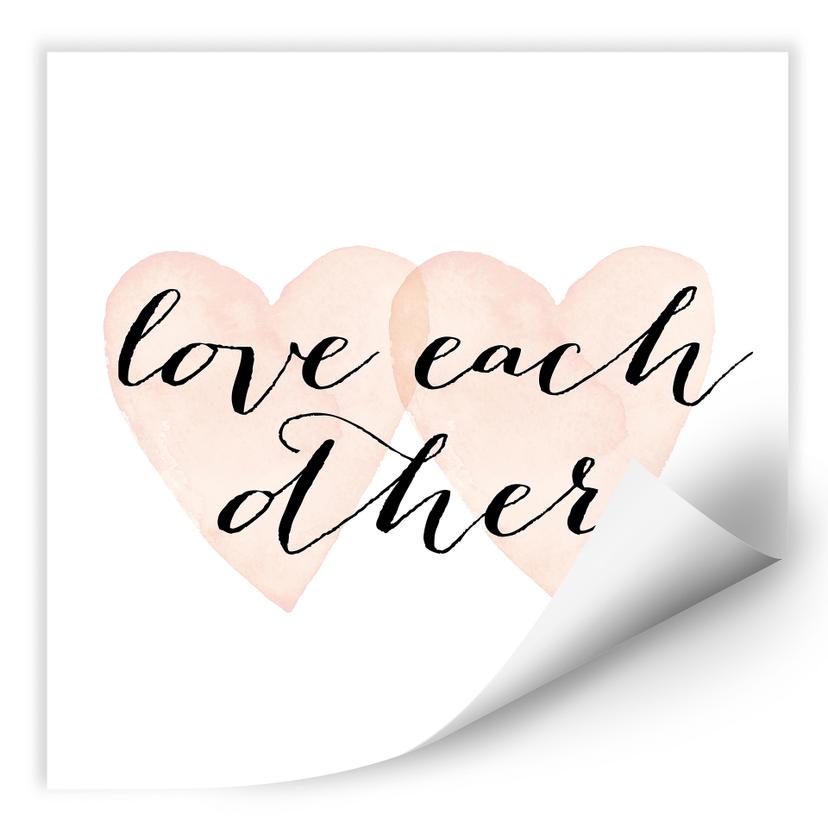 Zelfklevende Poster Confetti & Cream - Love each other