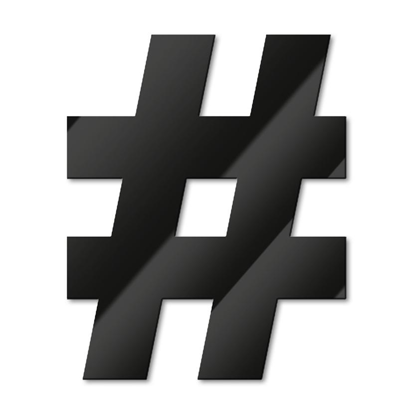 Lettre décorative en verre acrylique - Hashtag