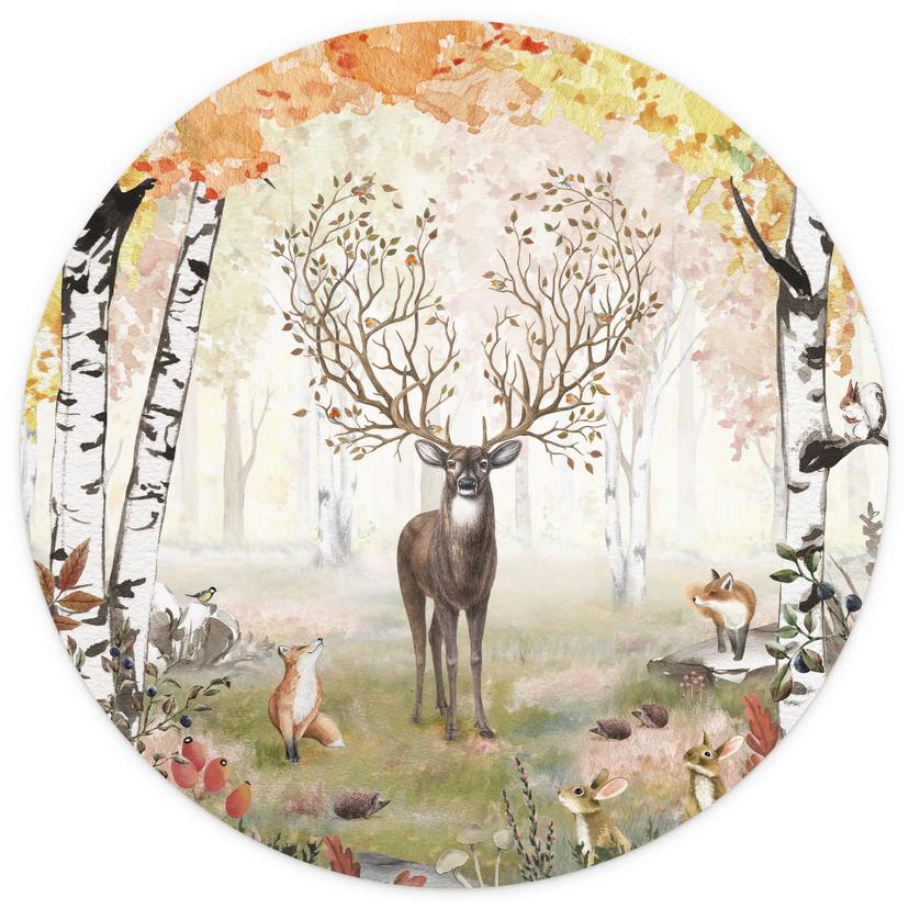 Behangcirkel Kikki Belle - Autumn Deer - vliesbehang/zelfklevend vliesbehang