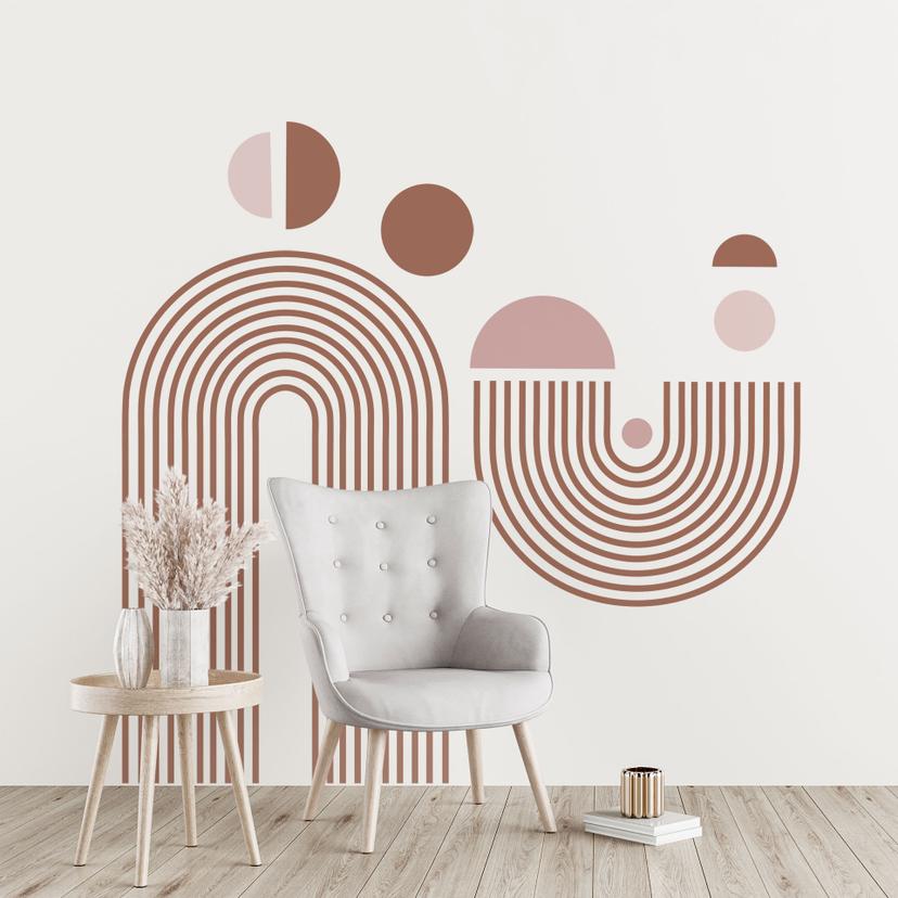 Wallsticker Geometrisk - Abstrakte former med halvbue