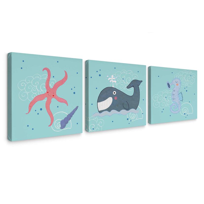 Tableau sur toile Loske - Sur la plage (3 parties)