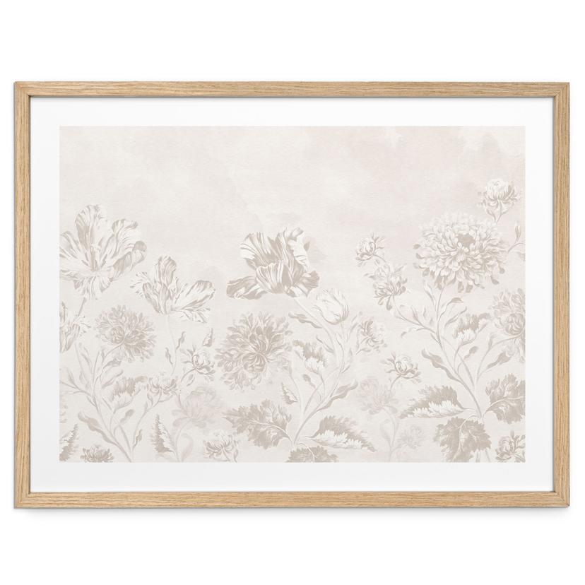 Blomster Plakat Wildflowers i kridtlook Greige - Bloomery Decor