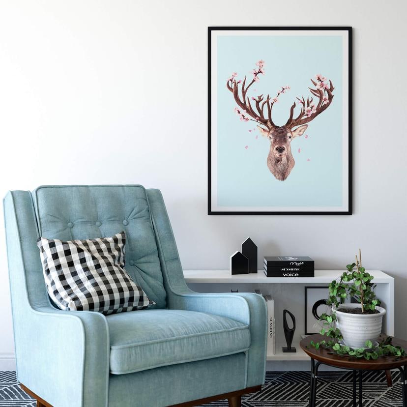 Poster Loose - Körsbärsblommande hjort