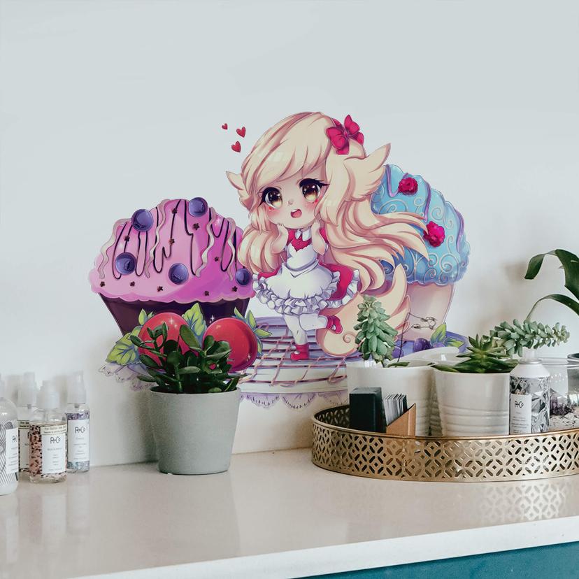 Muursticker La Doll Blanche - Chibi Belle