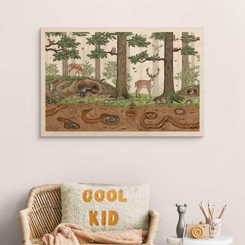 Stampa su legno oggetto nascosto animali della foresta - Kikki Belle