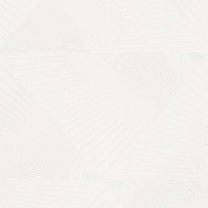 Carta da parati in tessuto non tessuto con motivi grafici ed effetto metallizzato in bianco