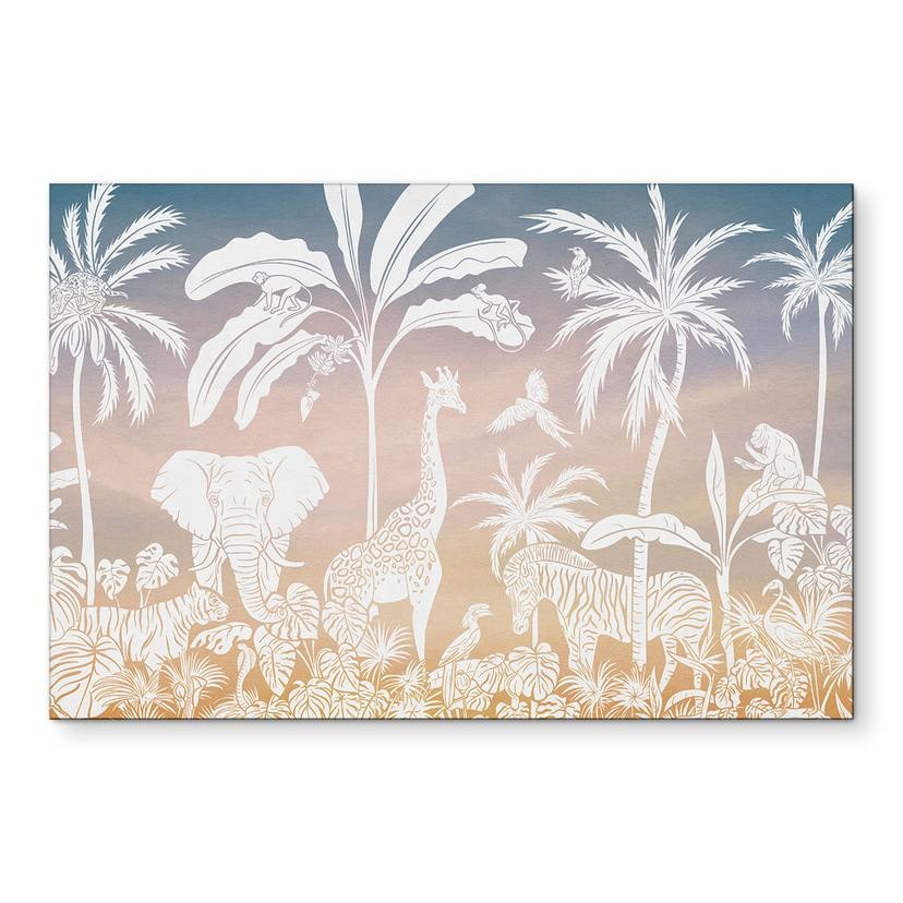 Tableaux Paradis de la jungle avec animaux sauvages - Ombre - Kikki Belle - Alu-Dibond