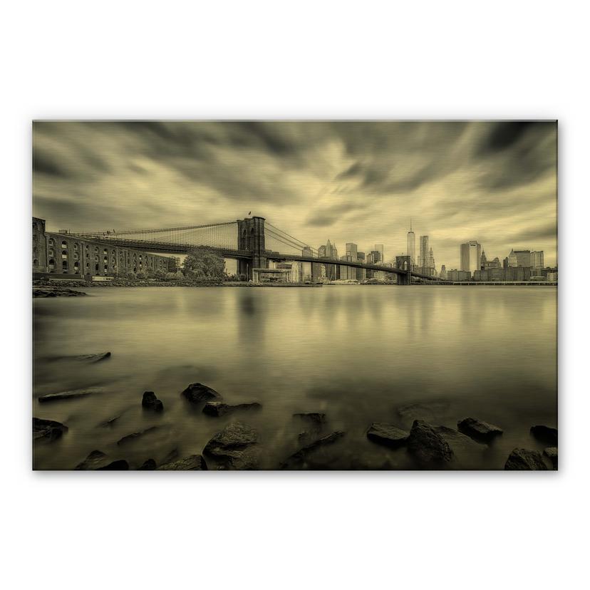 Alu-Dibond goud effect Javier - Brooklyn Bridge