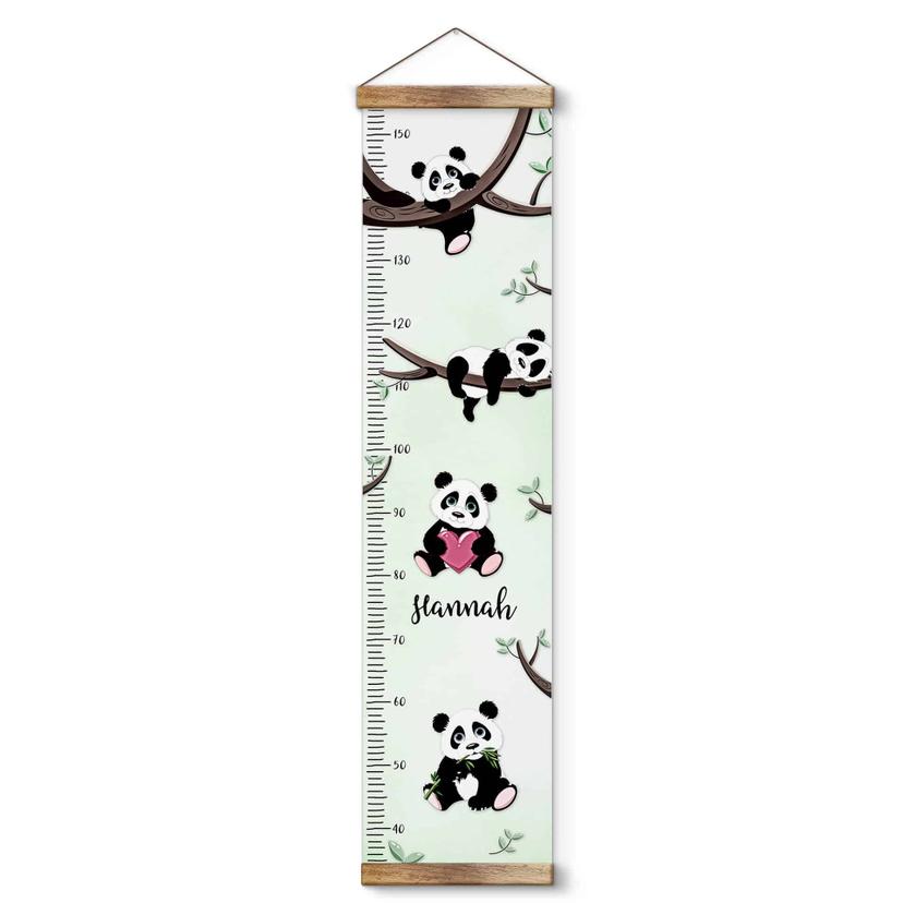Vara de medir personalizada para niños - osos panda - 30x120 cm
