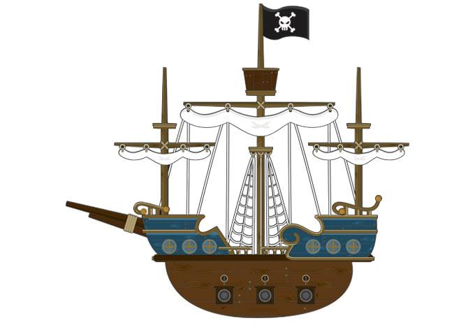 Piratskepp fönsterbild