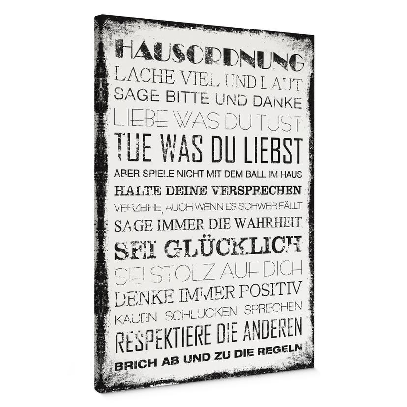 Leinwandbild Hausordnung