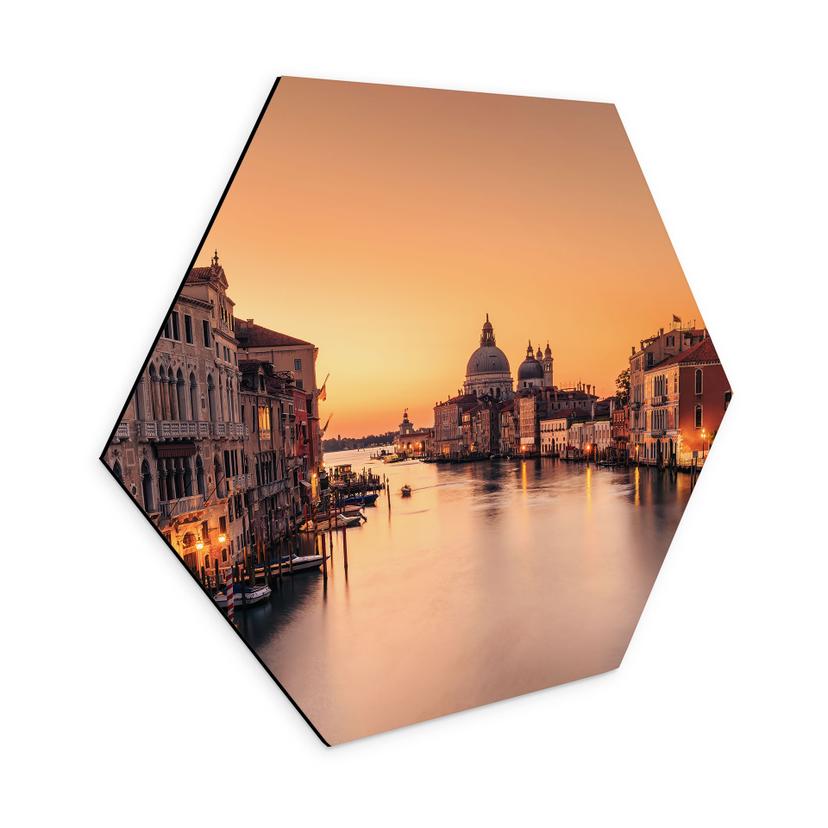 Hexagon Dibond Solnedgang i Venedig - Zhang