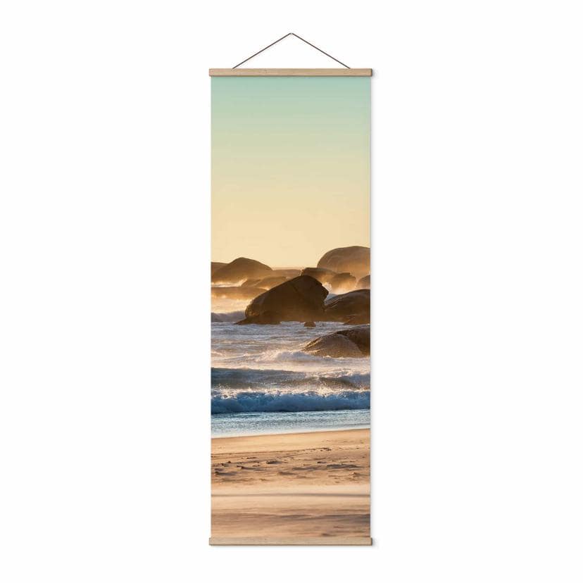 Tekstil plakat Strandkyst ved solopgang i Afrika - Hugonnard - Panorama
