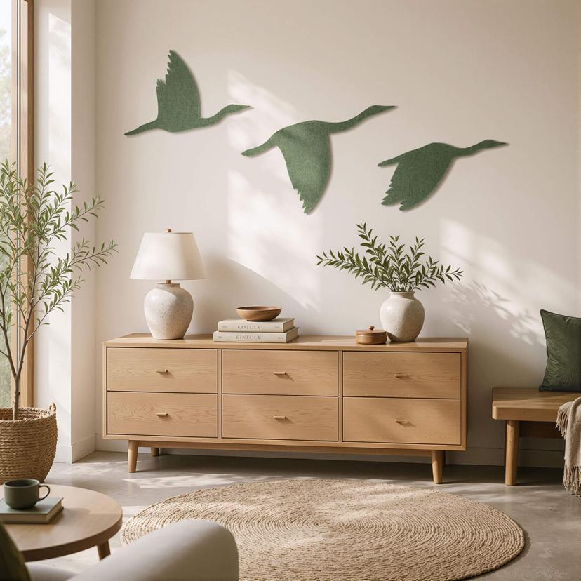 Decori in feltro - Gru migratrici (Set da 3)