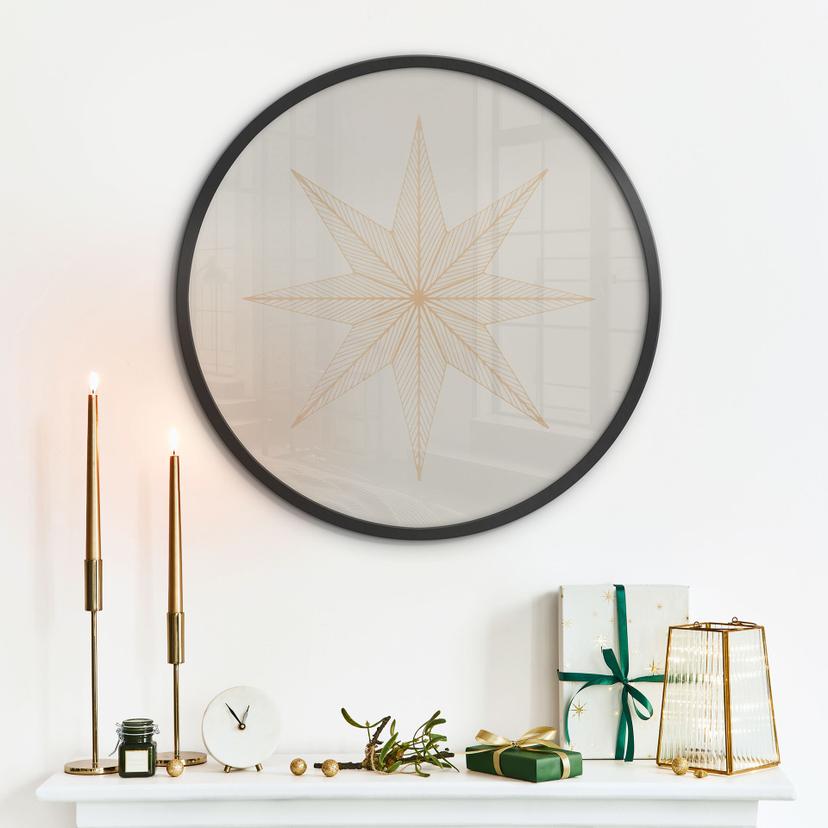 Poster Geometrische gouden ster - Magnusson - Rond