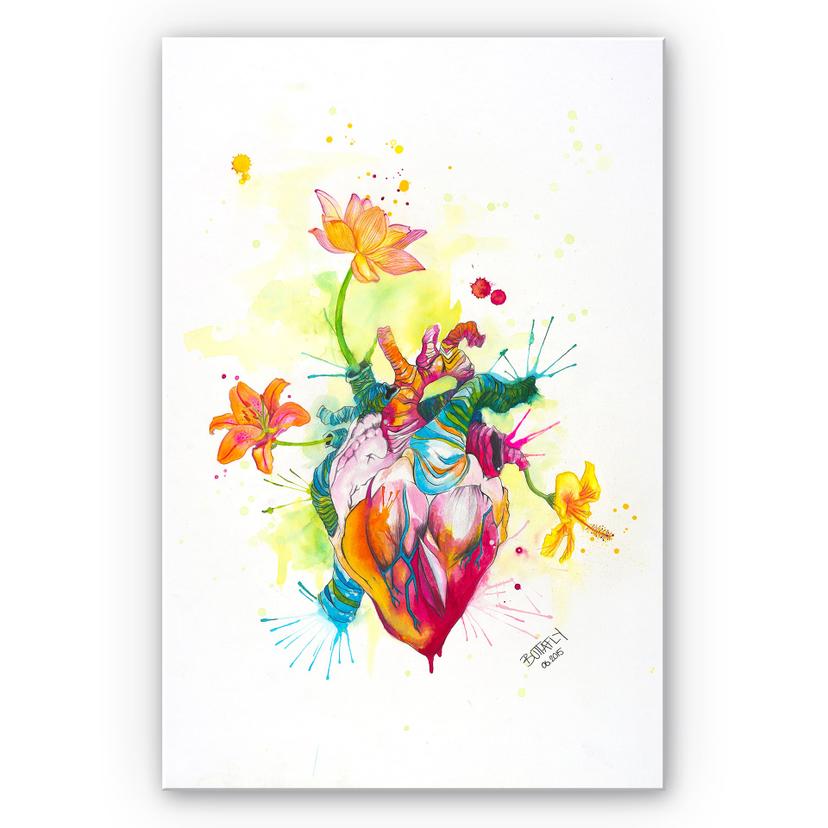 Wandbild Buttafly - Nature Beating Heart