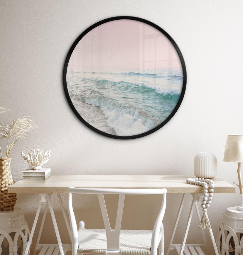 Poster Rosa himmel över havet - Sisi & Seb - Rund