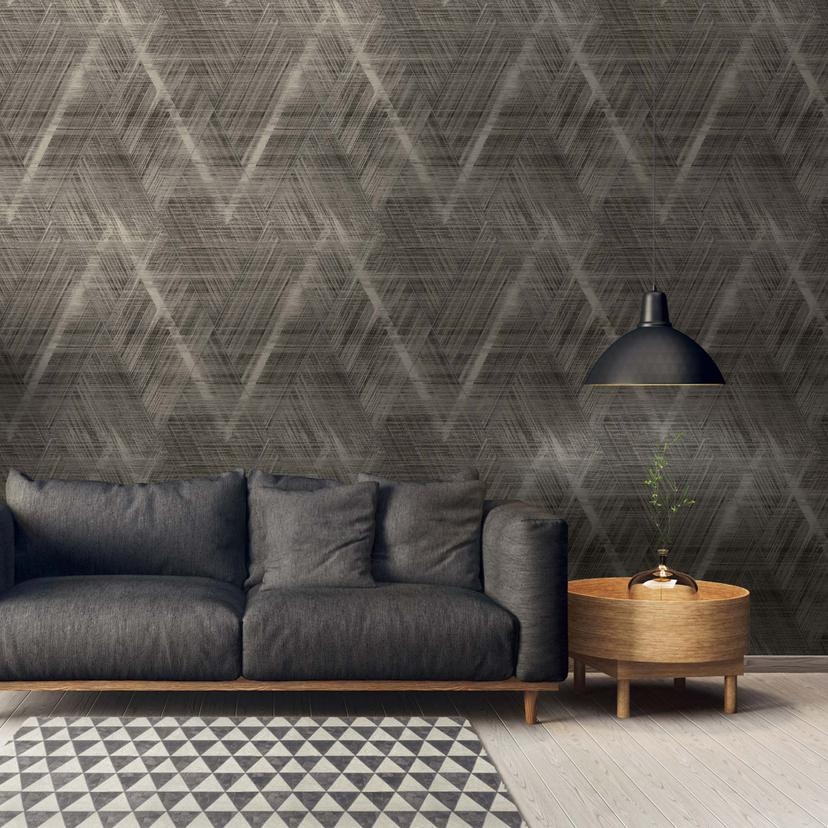 A.S. Création non-woven tapet BOS - grafisk tapet 3D effekt sort, guld