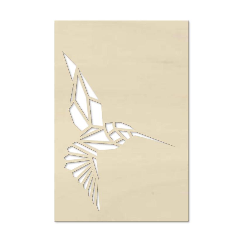 Dekorativ bild av poppel - Origami-kolibri
