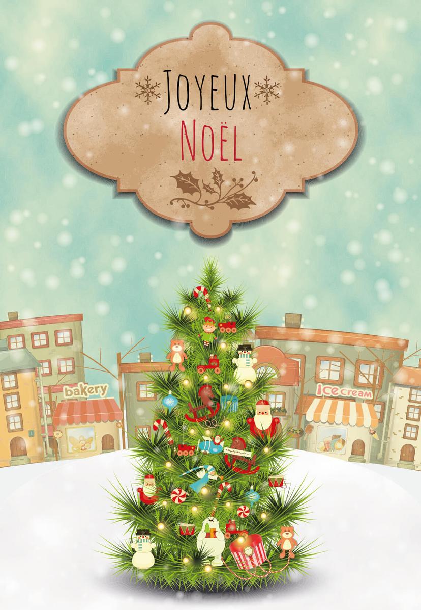 Gutschein Weihnachtsbaum Joyeux Noël