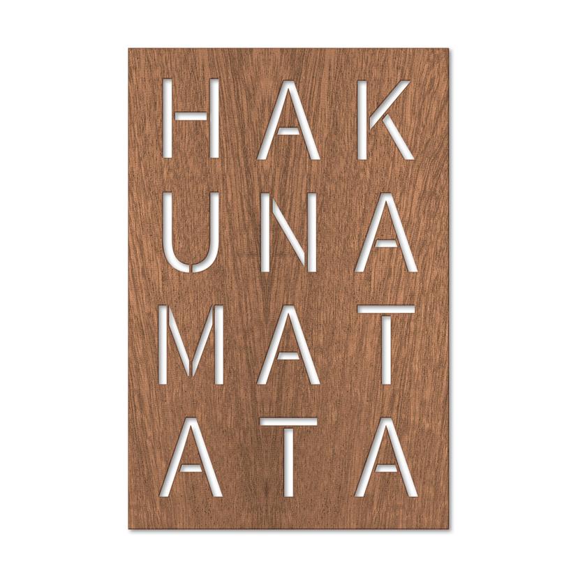 Cuadro decorativo de caoba - Panel Hakuna Matata