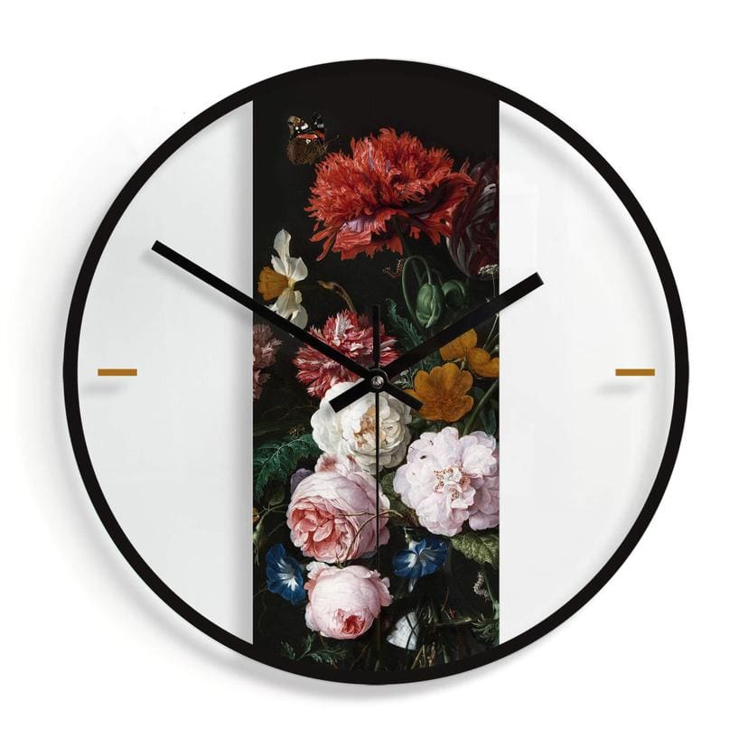 Horloge murale en verre - Heem - Nature morte dans un vase