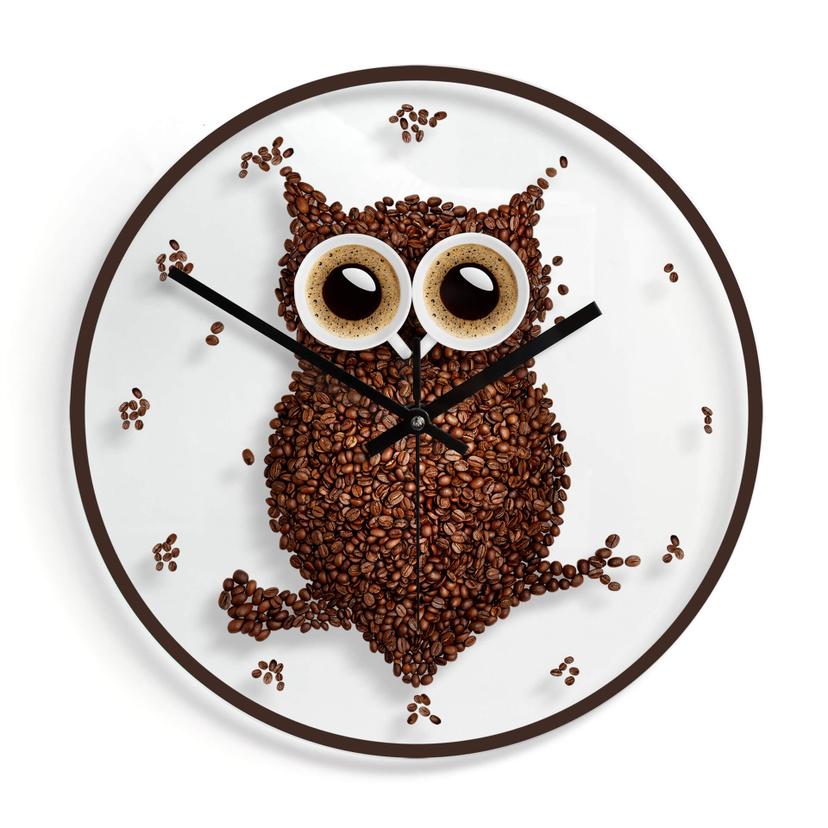 Orologio in vetro - Civetta di caffè
