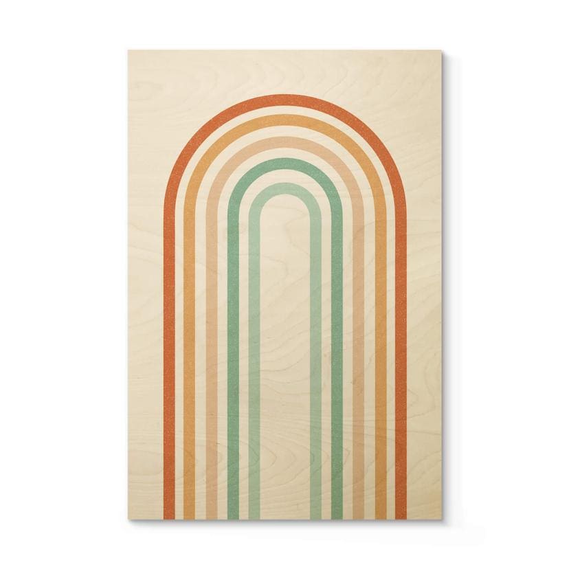 Tableau sur bois Boho Rainbow