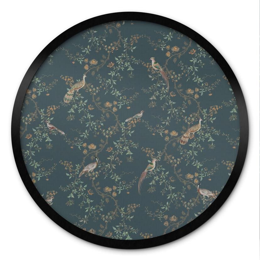 Poster Oiseaux exotiques dans la forêt - Bloomery Decor - Rond