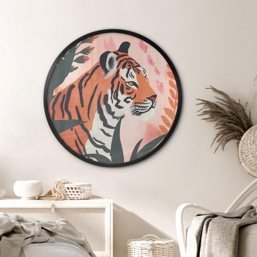 Poster Tigre in una giungla rosa - Treechild