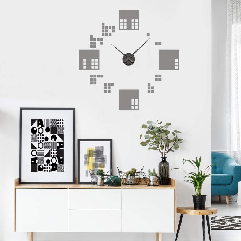 Wandtattoo Quadrate Wanduhr - 50x50 cm