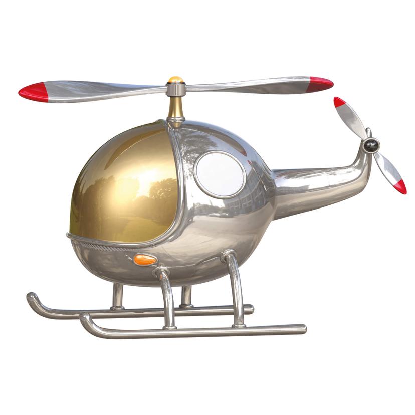 Wandtattoo Michel Agullo - Helikopter (silber)