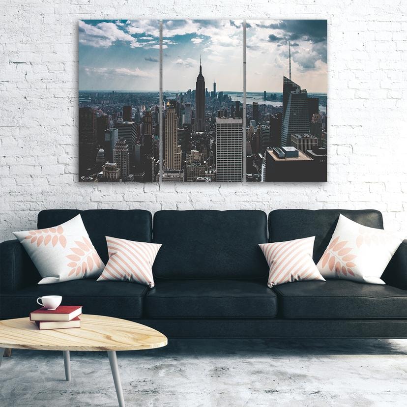 Stampa su tela 3 pezzi, panorama di New York City