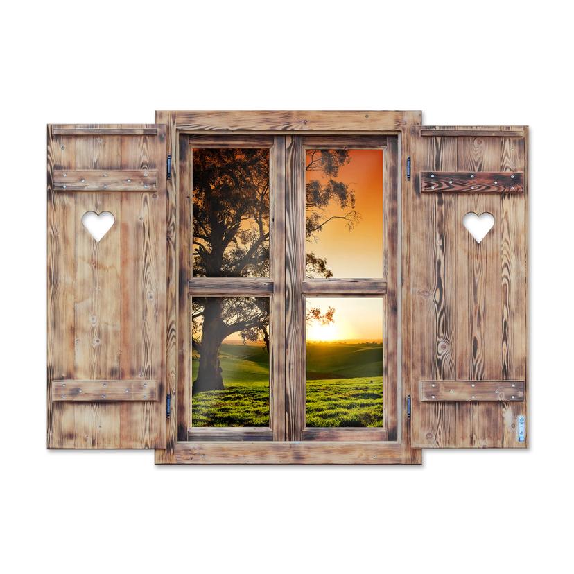 Adesivo 3D Finestra – Tramonto sulle colline