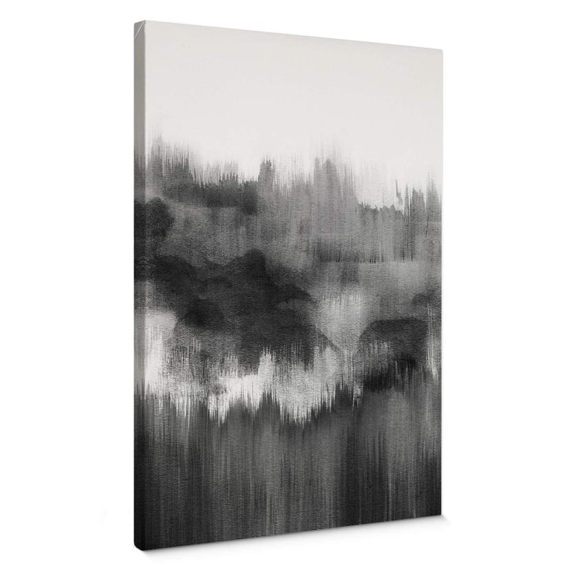 Lienzo Nouveauprints - Acuarela Pinceladas (negro)