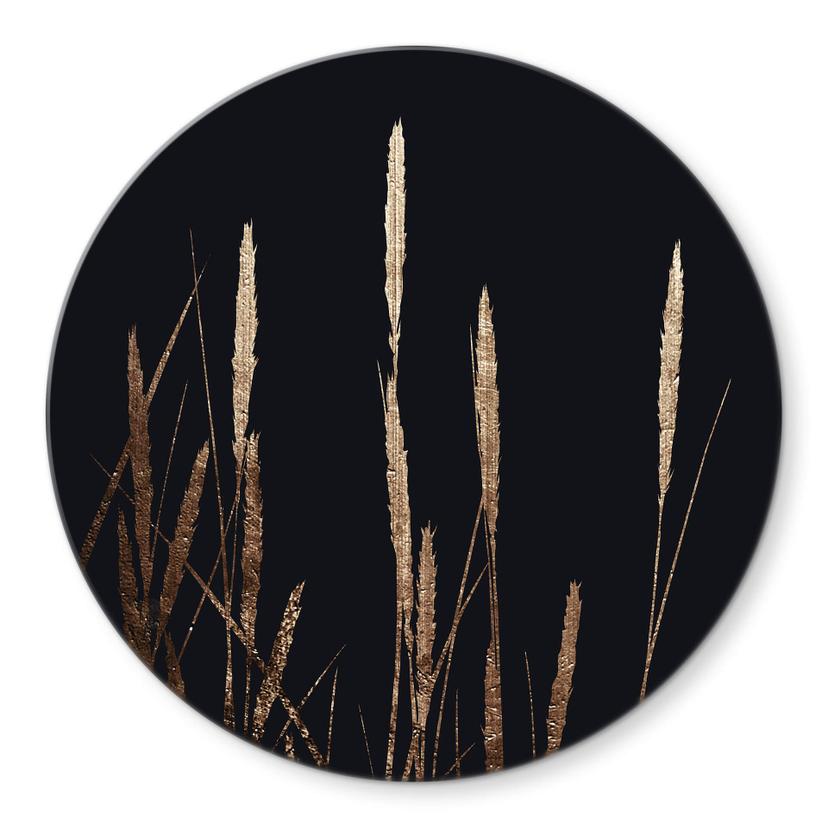 Tableau sur verre Kubistika - champs d'or